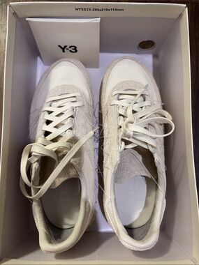 adidas Y-3 Off-White Cream Suede & Leather Sneakers